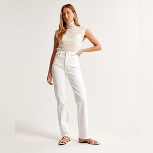 Abercrombie 90’s Straight Ultra High Rise White Jeans